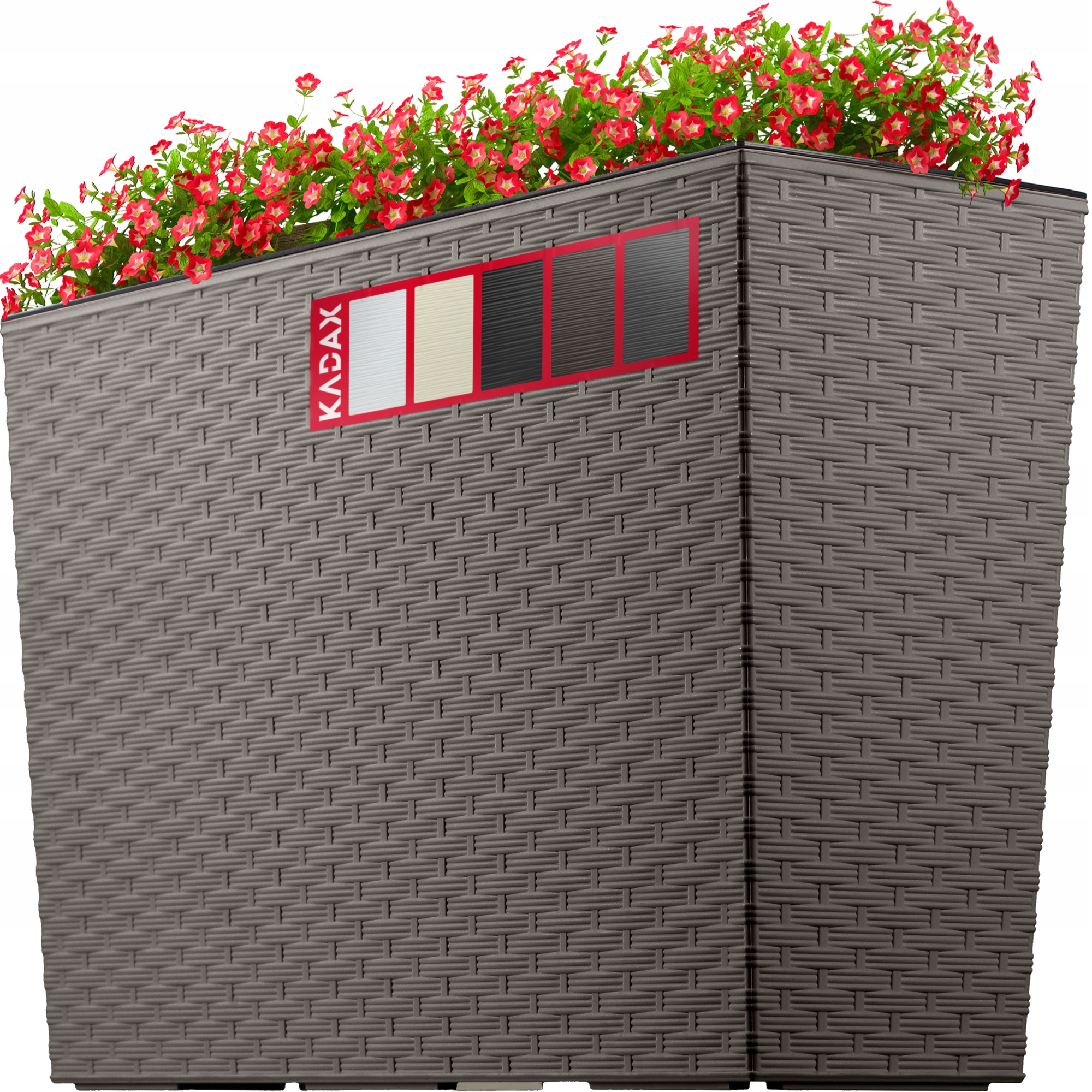 Kvetináč Kadax 56 cm x 19 x 36 cm plastový, odtiene hnedej a béžovej